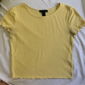 yellow lettuce edge crop tee